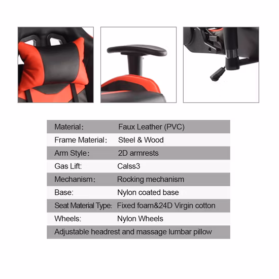 調節可能なスイベルスポーツレザーコンピュータチェアオフィス家具ゲームチェア